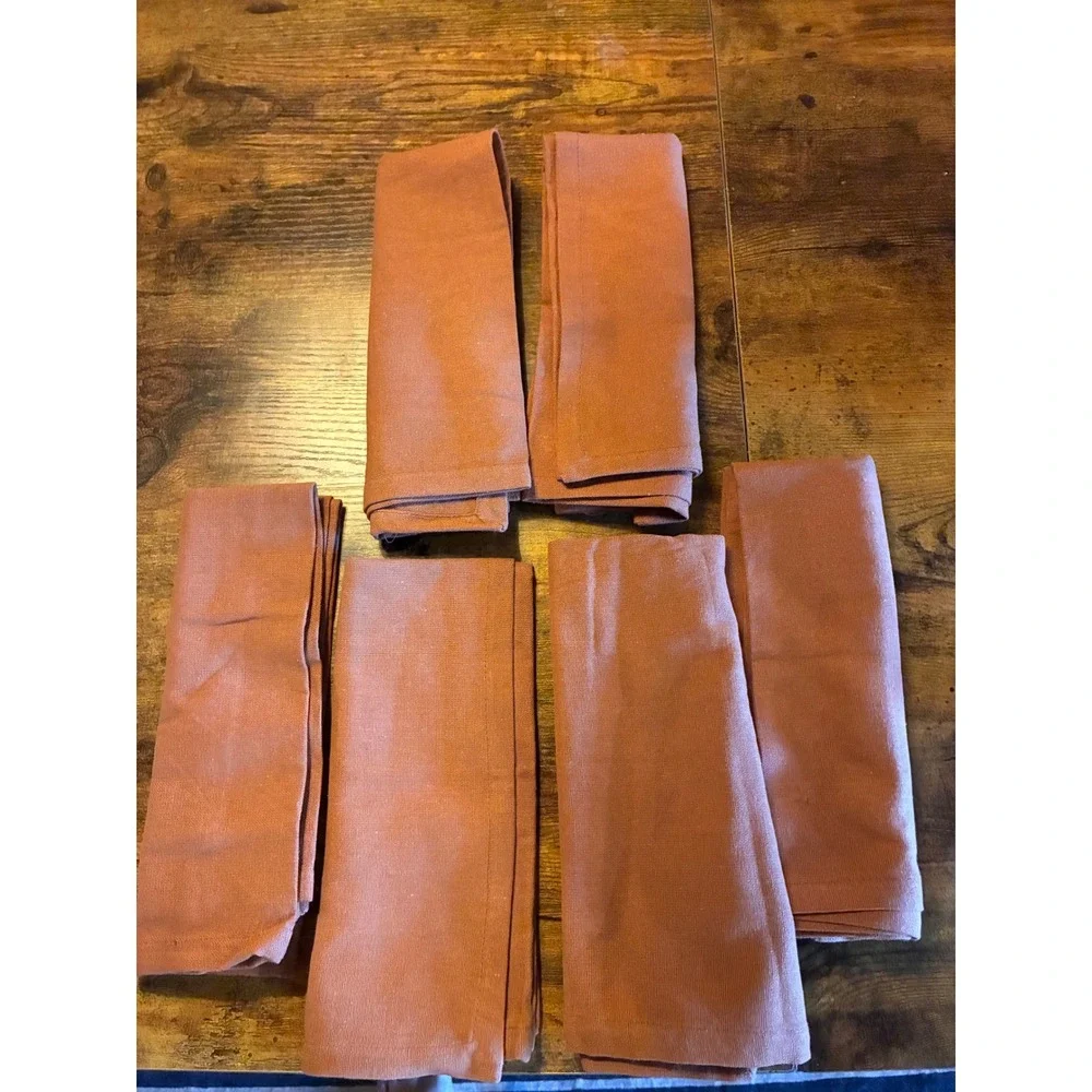 DII Cloth Napkins Unisex 18x18 Terracotta Excellent Set of 6 Cotton Woven Solid